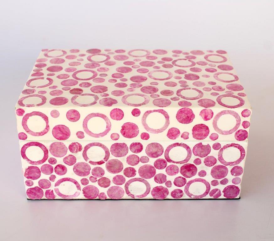 Pink Circle Capiz Box